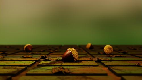 Acorn and fallen leaves preview image